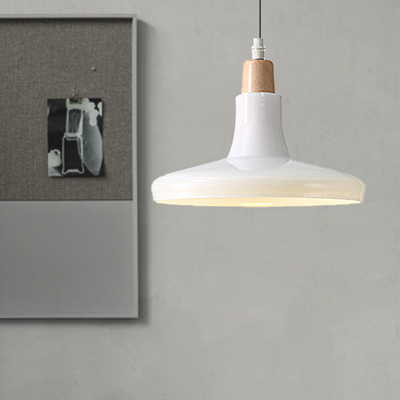 Lampe à suspension moderne en verre – Design bol, cône ou soucoupe blanc/noir – Plafonnier LED en lumière blanche/chaude
