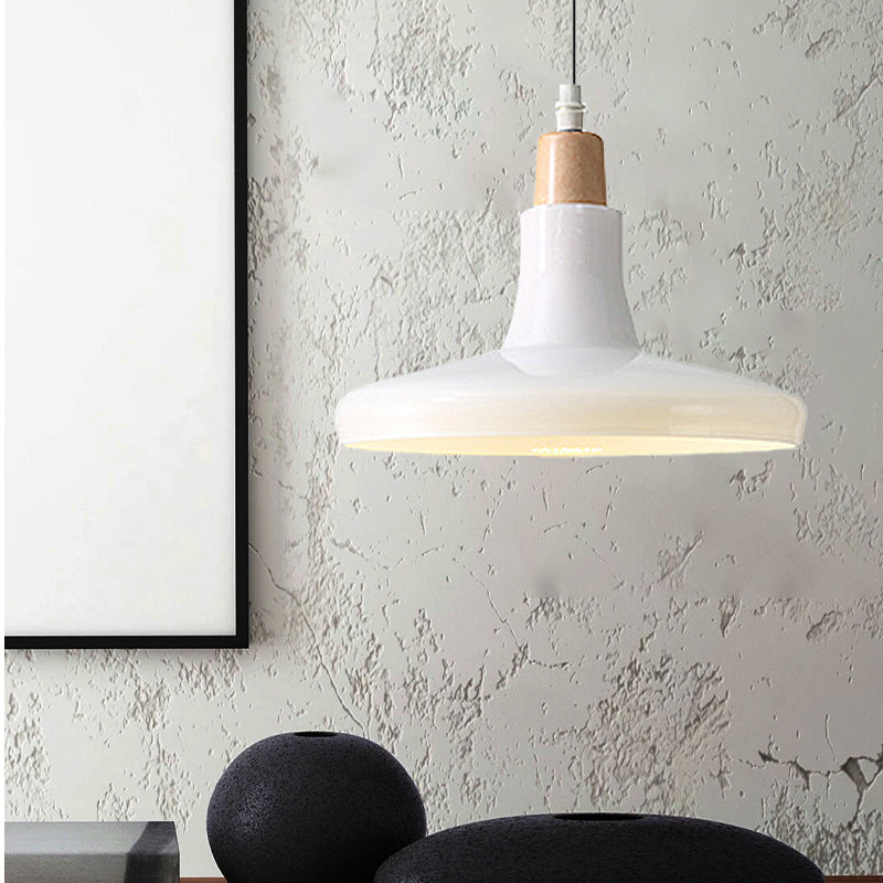 Lampe à suspension moderne en verre – Design bol, cône ou soucoupe blanc/noir – Plafonnier LED en lumière blanche/chaude