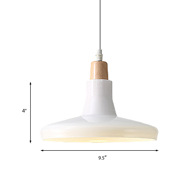 Lampe à suspension moderne en verre – Design bol, cône ou soucoupe blanc/noir – Plafonnier LED en lumière blanche/chaude