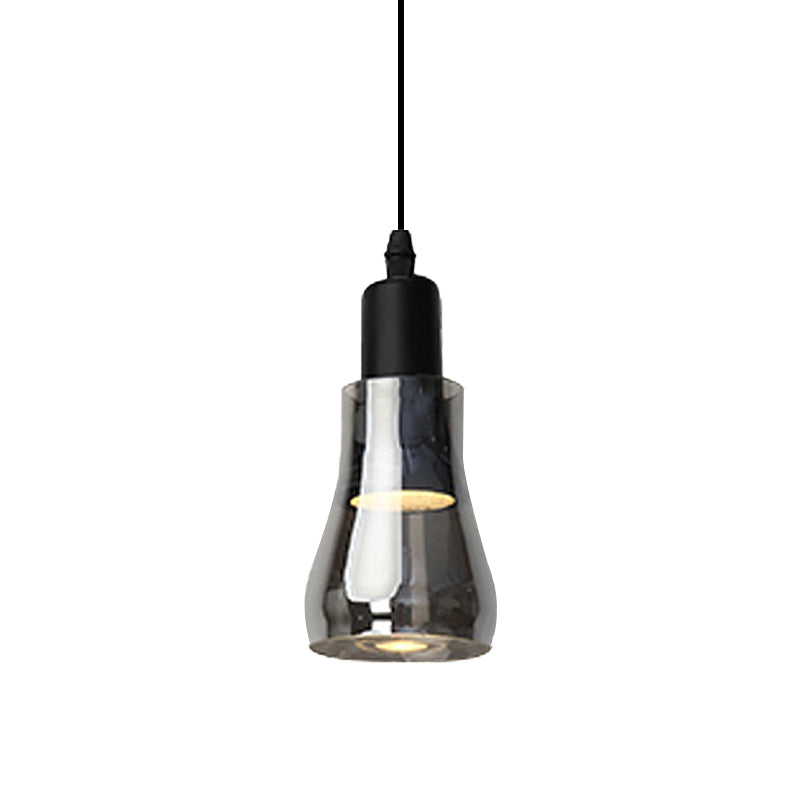 Lampe à suspension moderne en verre – Design bol, cône ou soucoupe blanc/noir – Plafonnier LED en lumière blanche/chaude