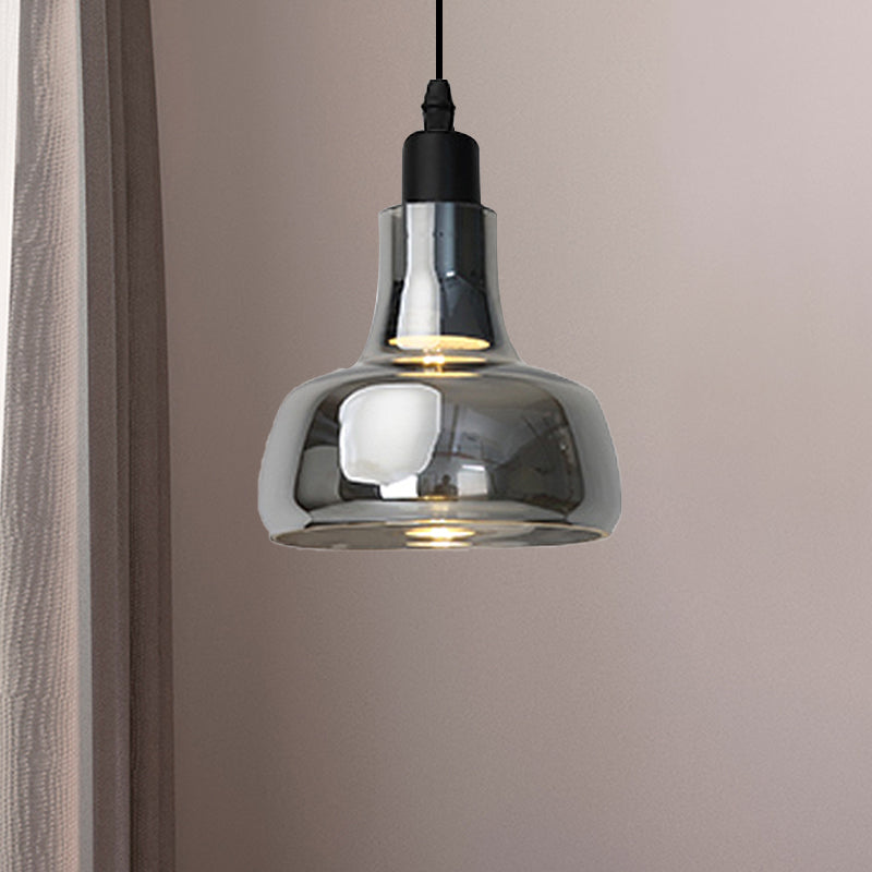 Lampe à suspension moderne en verre – Design bol, cône ou soucoupe blanc/noir – Plafonnier LED en lumière blanche/chaude