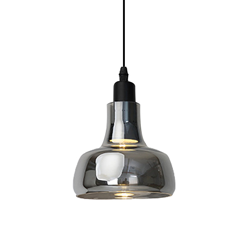 Lampe à suspension moderne en verre – Design bol, cône ou soucoupe blanc/noir – Plafonnier LED en lumière blanche/chaude
