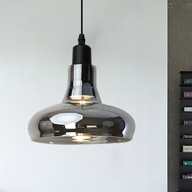 Lampe à suspension moderne en verre – Design bol, cône ou soucoupe blanc/noir – Plafonnier LED en lumière blanche/chaude