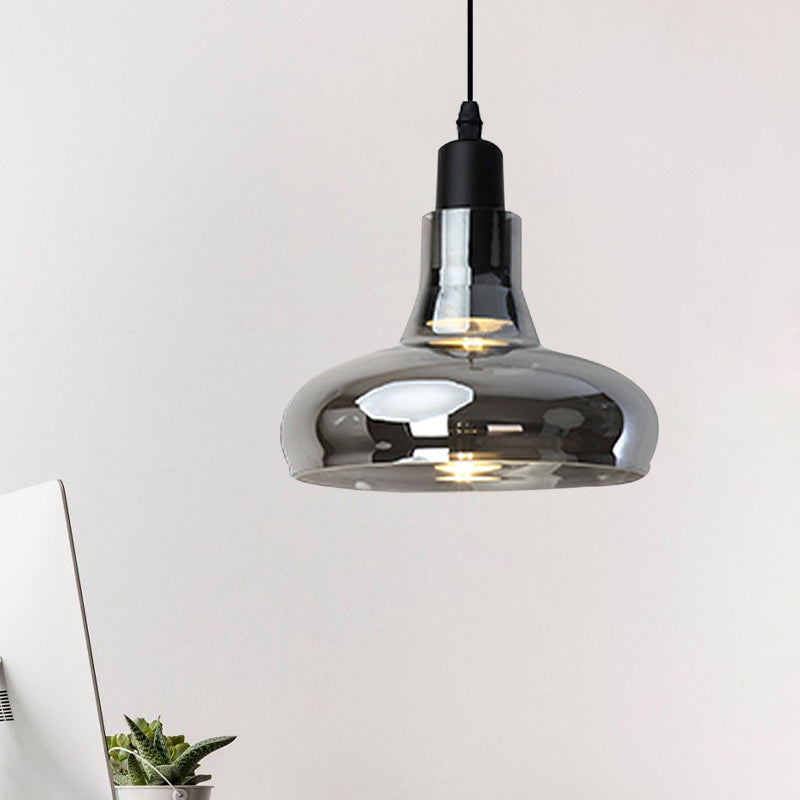 Lampe à suspension moderne en verre – Design bol, cône ou soucoupe blanc/noir – Plafonnier LED en lumière blanche/chaude