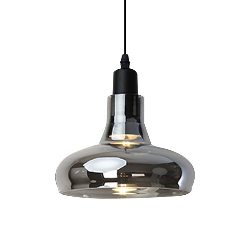 Lampe à suspension moderne en verre – Design bol, cône ou soucoupe blanc/noir – Plafonnier LED en lumière blanche/chaude