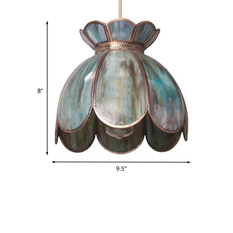 Traditionary Pewter Dome Pendant Light With 1 Bulb For Living Room - 9.5/10.5 Wide