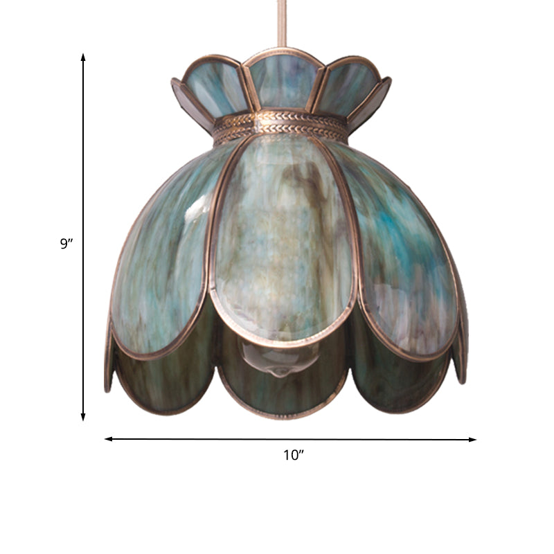 Traditionary Pewter Dome Pendant Light With 1 Bulb For Living Room - 9.5/10.5 Wide