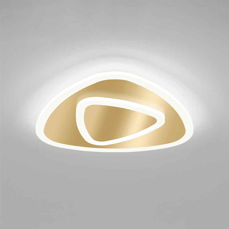 Modern Golden Geometric Flushmount Ceiling Light with Acrylic LED for Stairs
