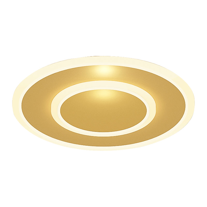 Modern Golden Geometric Flushmount Ceiling Light with Acrylic LED for Stairs