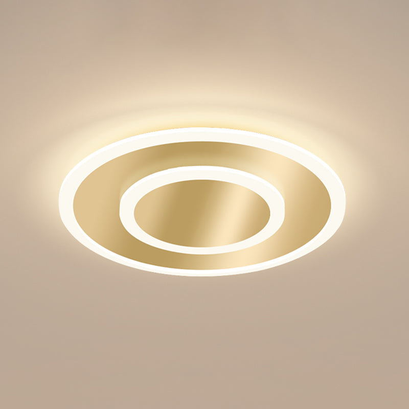 Modern Golden Geometric Flushmount Ceiling Light with Acrylic LED for Stairs