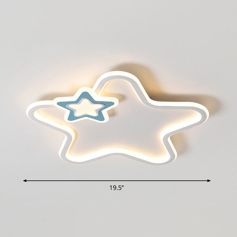 Kids' Cartoon Star LED Ceiling Light Fixture - Acrylic Flushmount for Bedroom