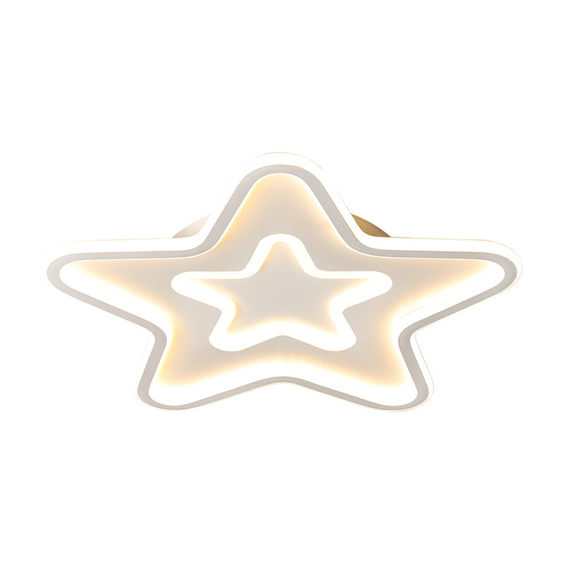 Simplistic Acrylic Star LED Flush Mount Lamp with Gold Finish - Ideal Ceiling Light for Child's Room
