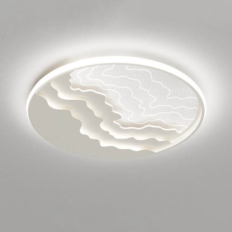 Modern LED Ceiling Light: Wavy Acrylic Flush Mount Lamp for Bedroom