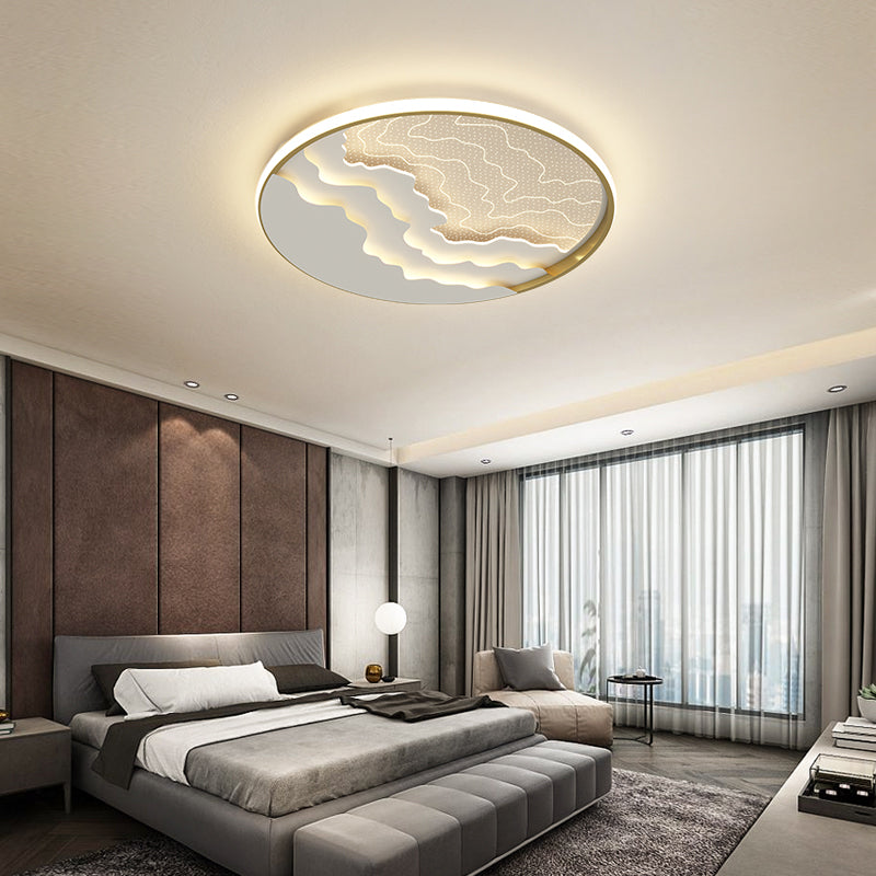 Modern LED Ceiling Light: Wavy Acrylic Flush Mount Lamp for Bedroom