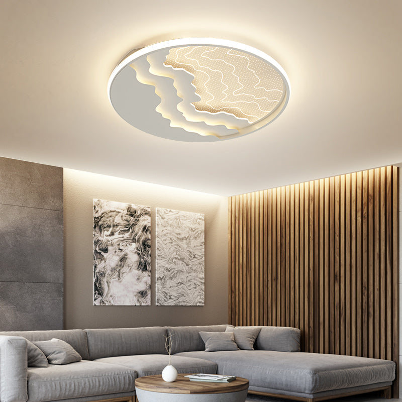 Modern LED Ceiling Light: Wavy Acrylic Flush Mount Lamp for Bedroom