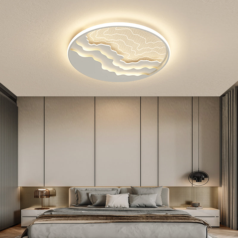 Modern LED Ceiling Light: Wavy Acrylic Flush Mount Lamp for Bedroom