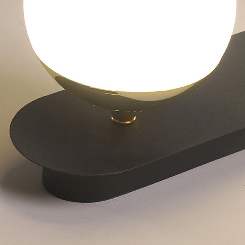 Black Glass Flushmount Ceiling Light Fixture with Sphere Design and 1 Bulb for Aisle