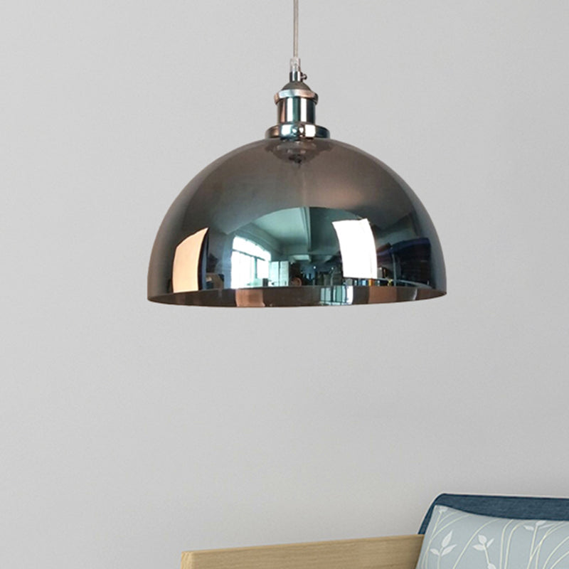 Mirrored Glass Pendant Ceiling Light In Chrome - Vintage Globe/Bowl/Dome Design / Dome