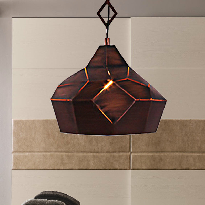 Teardrop Hanging Light For Restaurants - Elegant 1-Light Pendant Lamp With Metal Chain And Wrought