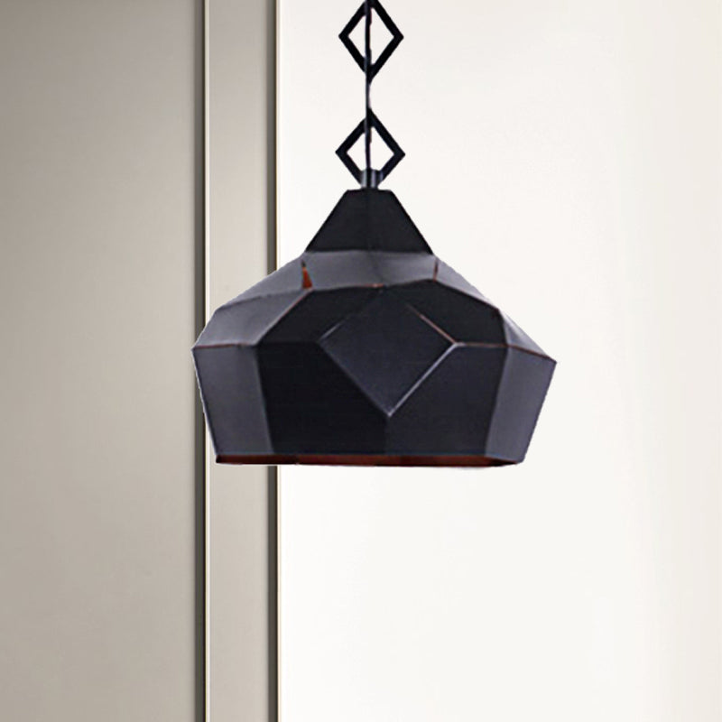 Teardrop Hanging Light For Restaurants - Elegant 1-Light Pendant Lamp With Metal Chain And Wrought