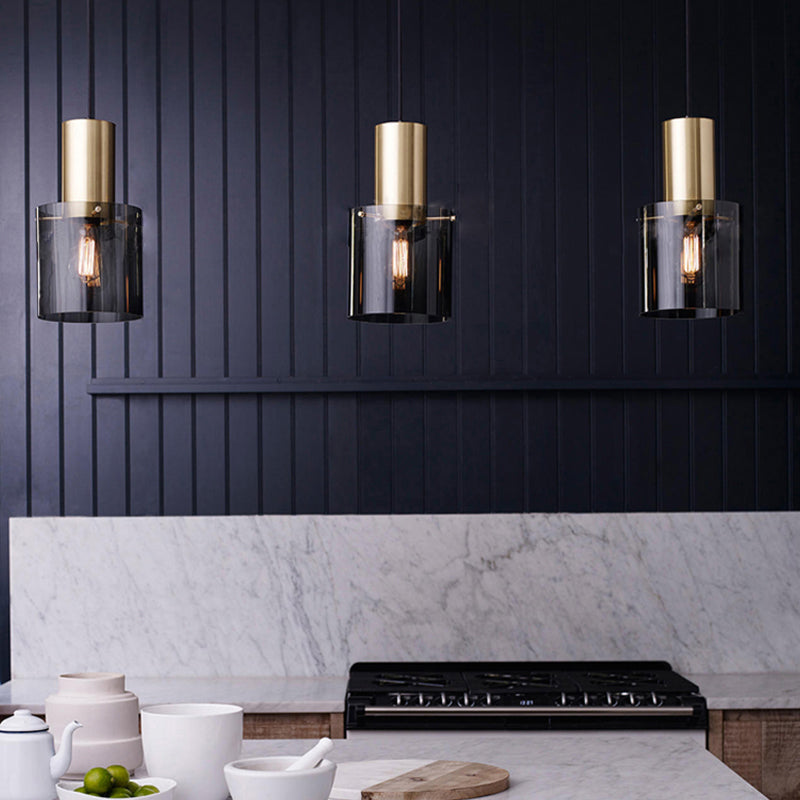 Postmodern Glass Pendant Lamp - Bottle Shaped Down Lighting 1-Light Ceiling Suspension
