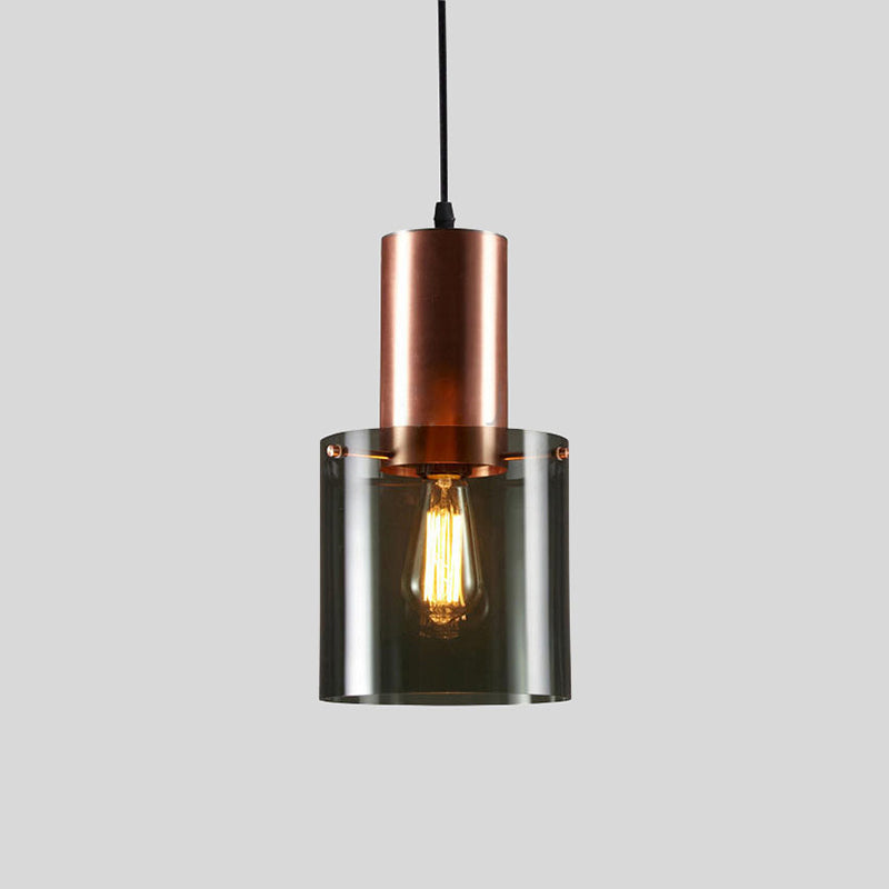 Postmodern Glass Pendant Lamp - Bottle Shaped Down Lighting 1-Light Ceiling Suspension Rose Gold