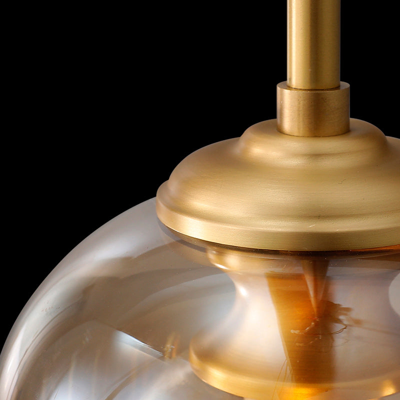 Dome Pendant Light Fixture with 2 Shades - Nordic Glass, 1-Light Bedside Pendulum Lighting