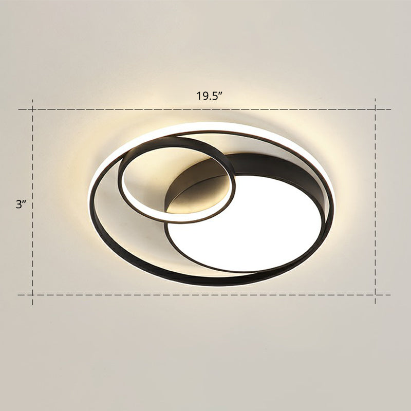 Modern Flushmount LED Ceiling Light Fixture | Stylish Ring Design for Bedrooms | Metal Flush Mount Lighting