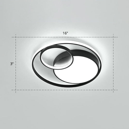 Modern Flushmount LED Ceiling Light Fixture | Stylish Ring Design for Bedrooms | Metal Flush Mount Lighting