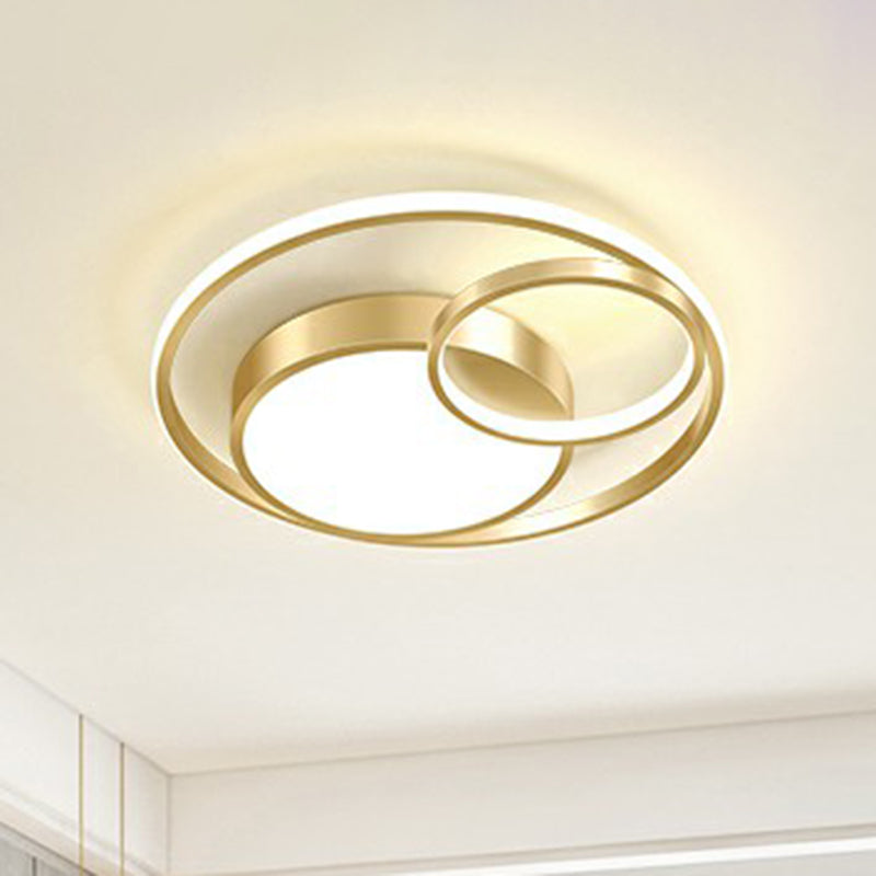 Modern Flushmount LED Ceiling Light Fixture | Stylish Ring Design for Bedrooms | Metal Flush Mount Lighting