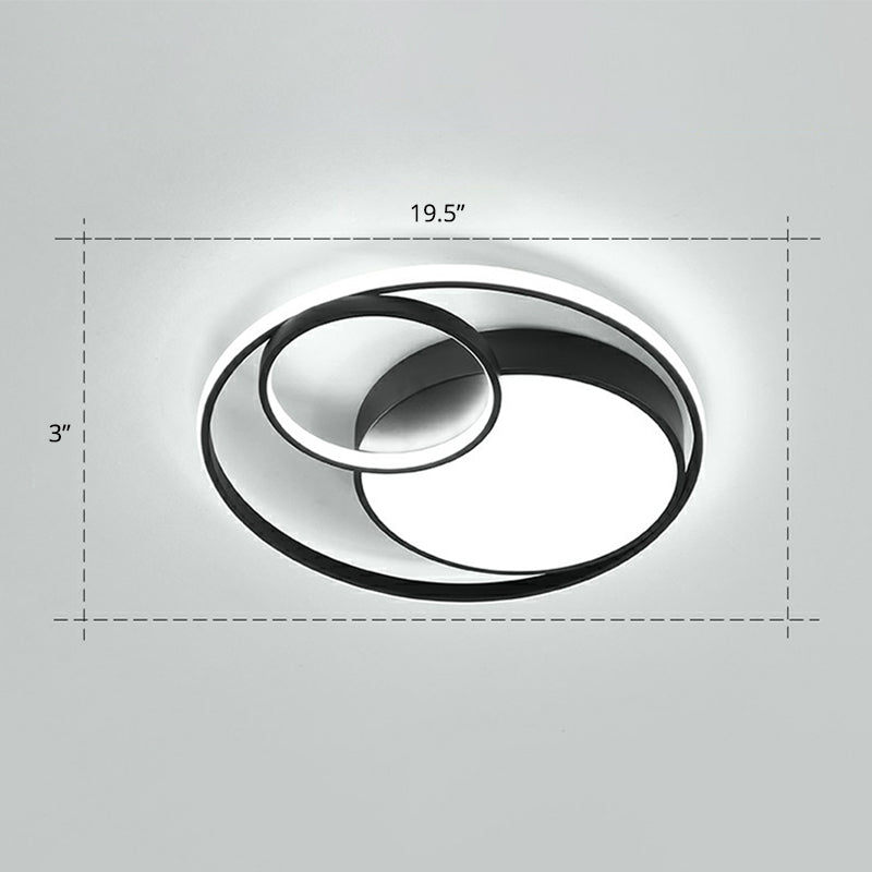 Modern Flushmount LED Ceiling Light Fixture | Stylish Ring Design for Bedrooms | Metal Flush Mount Lighting