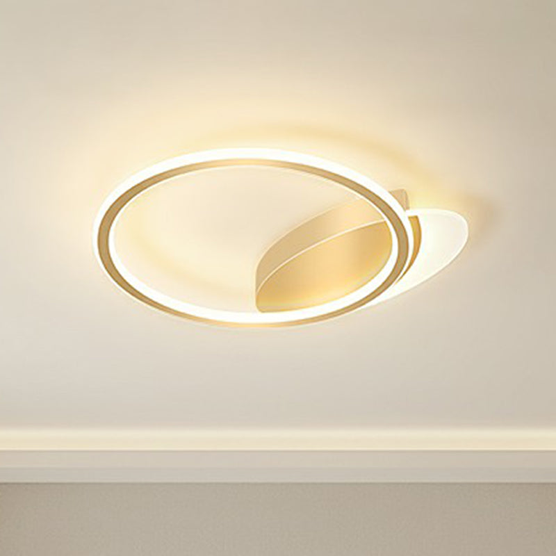 Gold Ultrathin LED Flush Mount Ceiling Fixture - Sleek Metal Flush-Mounted Light for Bedrooms
