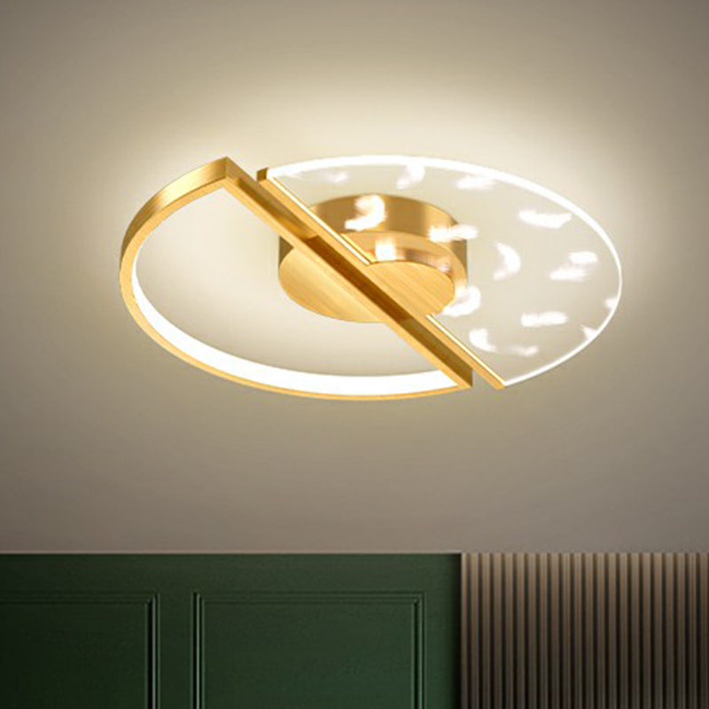 Feather Patterned LED Acrylic Ceiling Mount Flush Light