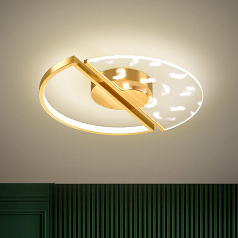 Feather Patterned LED Acrylic Ceiling Mount Flush Light