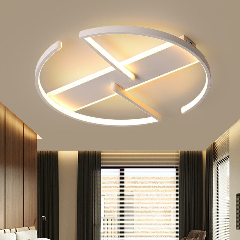 Nordic Circle Led Ceiling Light - Metallic Flush Mount For Bedroom In White / 16 Third Gear