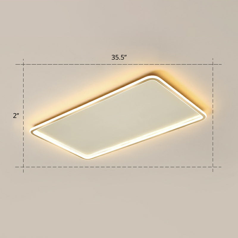 Minimalistic Gold LED Ceiling Light for Bedroom - Ultrathin Aluminum Flush Mount Fixture
