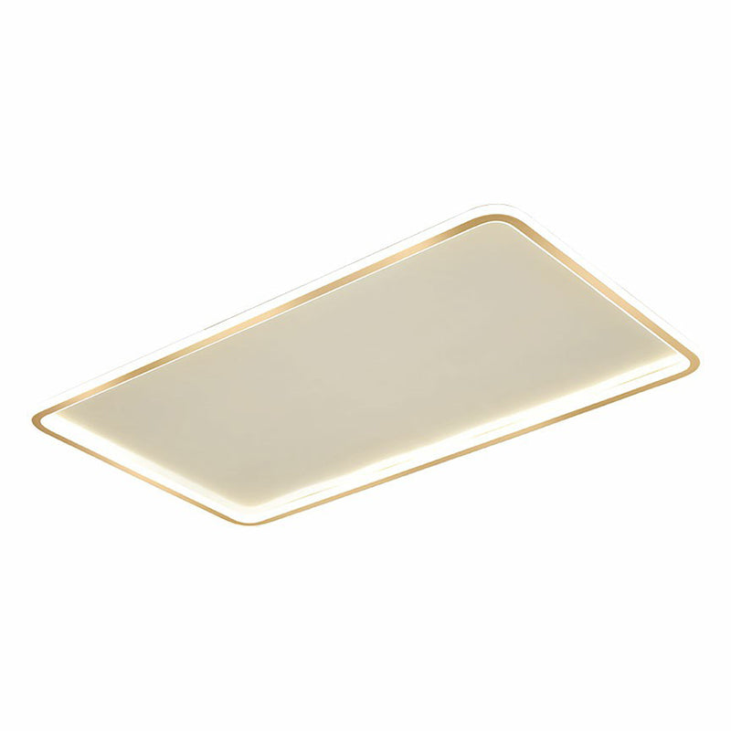 Minimalistic Gold LED Ceiling Light for Bedroom - Ultrathin Aluminum Flush Mount Fixture