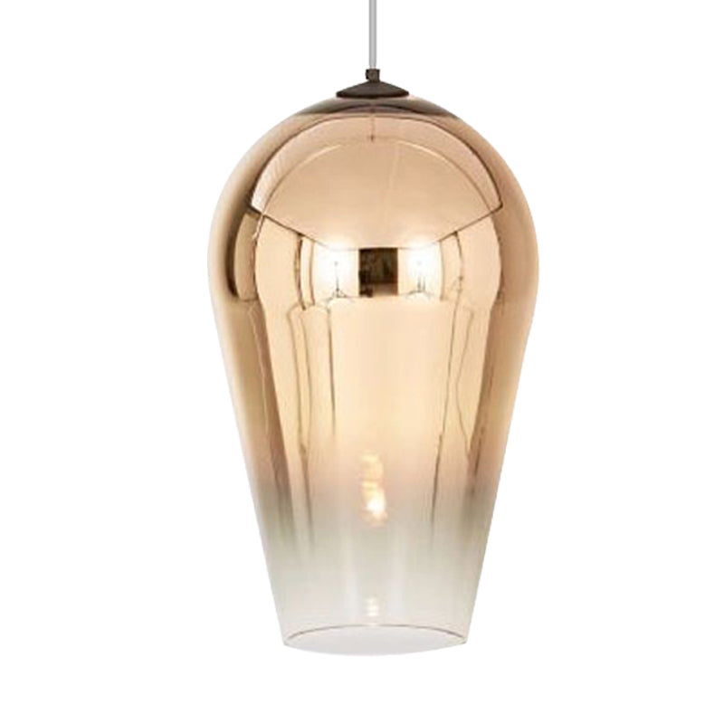 Suspension Cannon de 7/8" de large - Verre moderne - 1 lampe - Luminaire suspendu en chrome/or/or rose