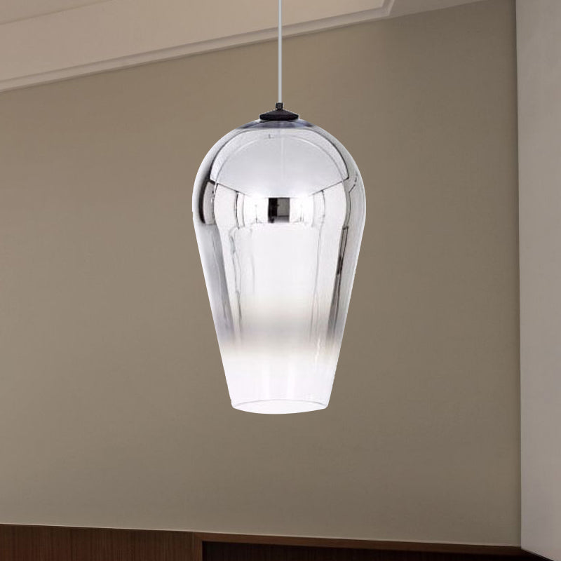 Suspension Cannon de 7/8" de large - Verre moderne - 1 lampe - Luminaire suspendu en chrome/or/or rose