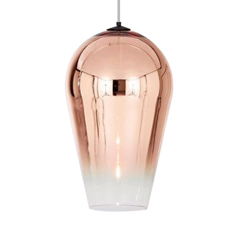 Suspension Cannon de 7/8" de large - Verre moderne - 1 lampe - Luminaire suspendu en chrome/or/or rose