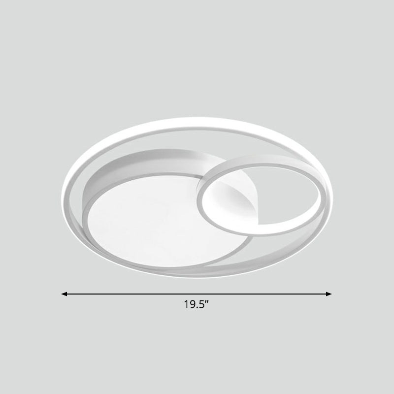 Circular LED Ceiling Light with Metallic Simplicity and Acrylic Diffuser - Flush Mount