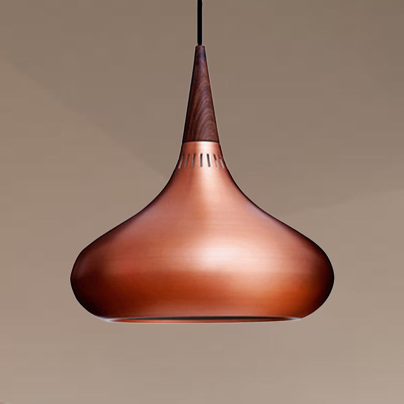 Nordic Teardrop Pendant Lighting - 8"/11"/12"W - Metal - 1 Light - Black/White/Pink