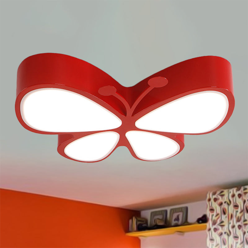 Contemporary Butterfly LED Flush Ceiling Light - Classroom Metal Fixture