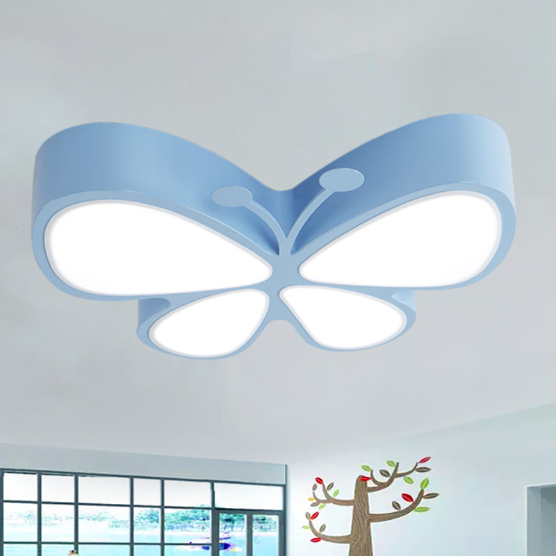 Contemporary Butterfly LED Flush Ceiling Light - Classroom Metal Fixture