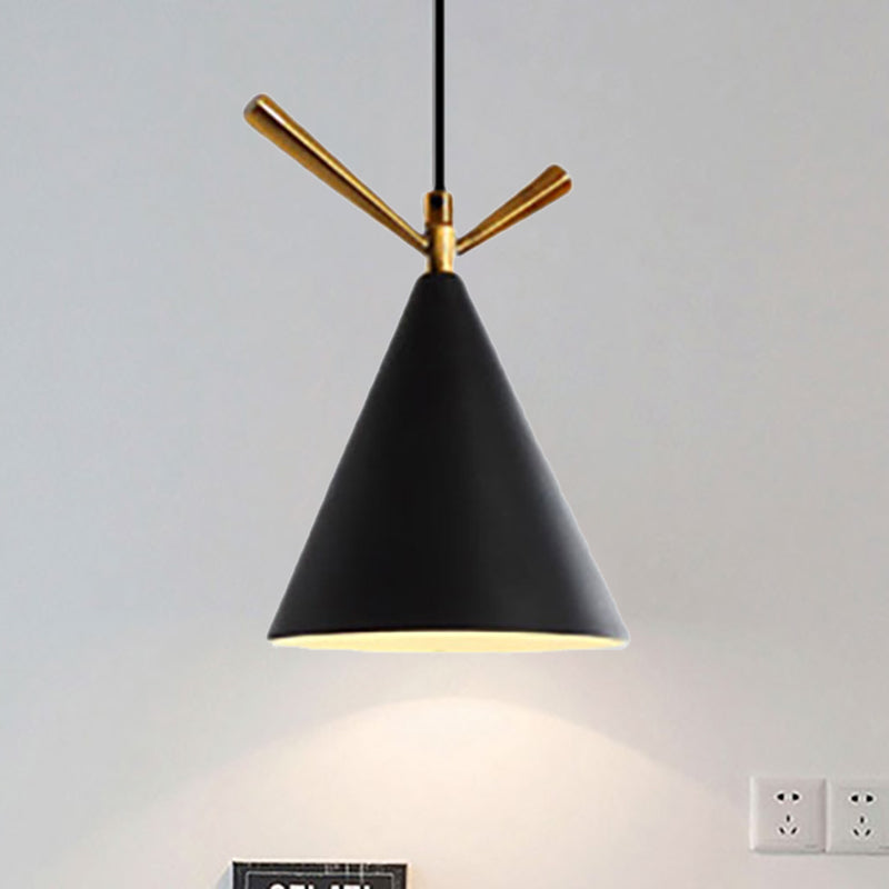 Nordic Style Cone Pendant Light for Restaurant/Coffee Shop - 1-Light Hanging Lamp