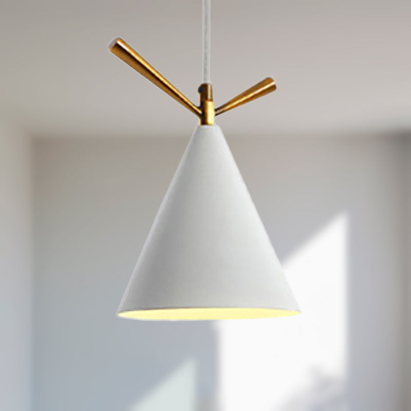 Nordic Style Cone Pendant Light for Restaurant/Coffee Shop - 1-Light Hanging Lamp