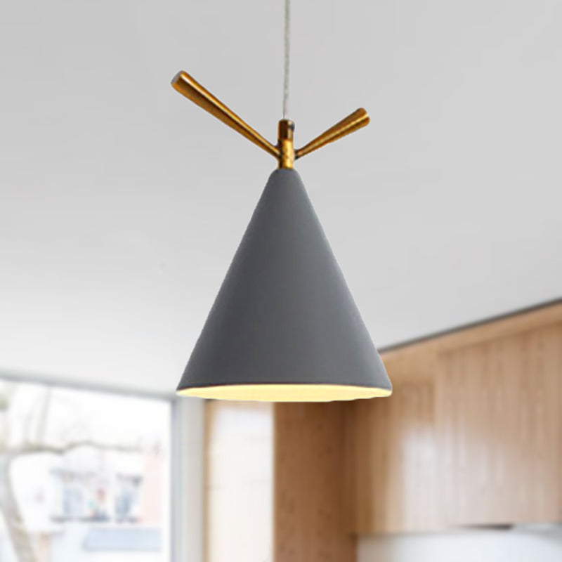 Nordic Style Cone Pendant Light for Restaurant/Coffee Shop - 1-Light Hanging Lamp