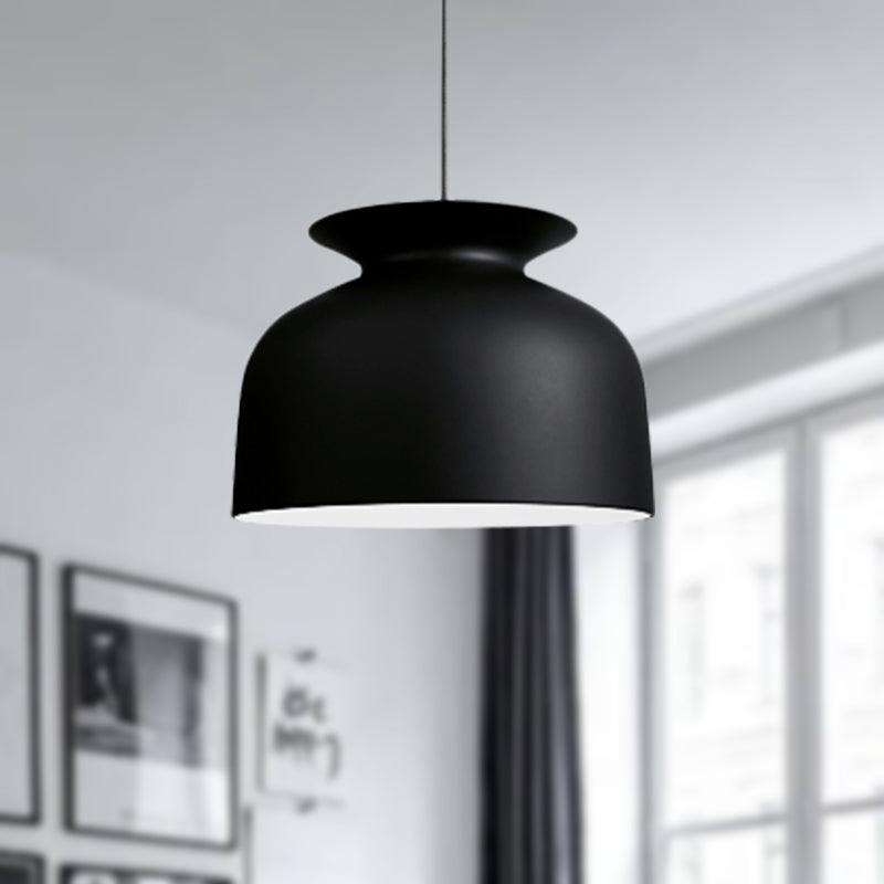 Modern Monochrome Metal Pendant Lamp with Hotel Restaurant Bowl Design