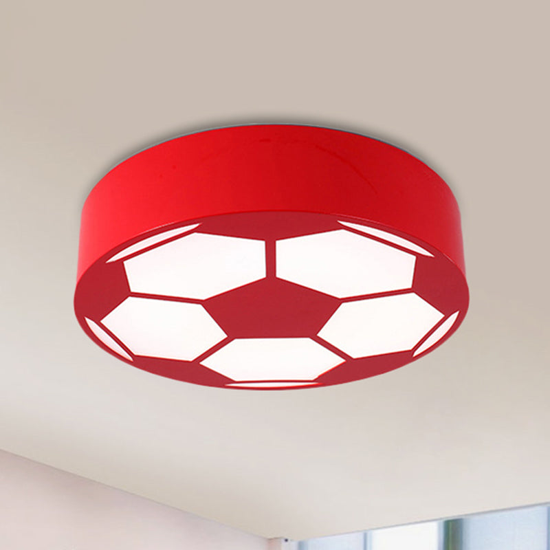 Kid's Bedroom Acrylic Flat Football Ceiling Mount Light - Sports Theme Ceiling Lamp