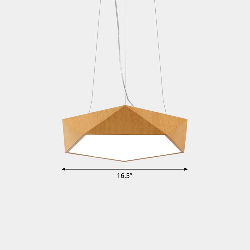 Nordic Acrylic Led Pendant Chandelier In Light Wood - Office Ceiling / 16.5 White